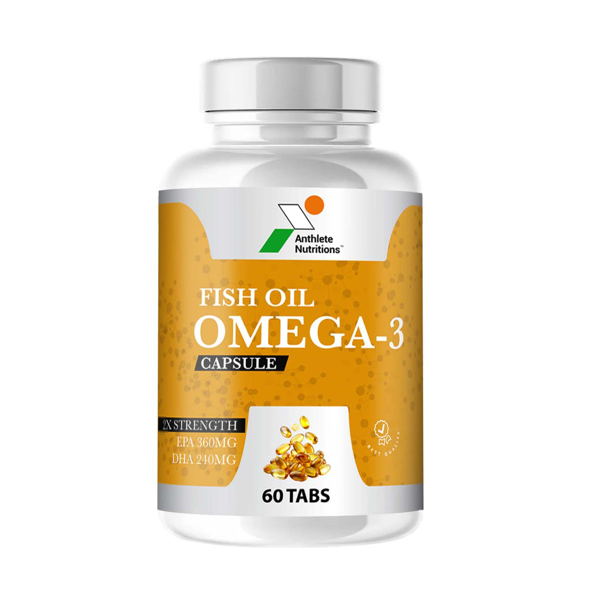 Anthlete Omega 3 |Double Strength | Rich Fish Oil | 60 Capsules
