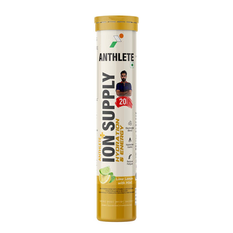 Anthlete Ion+ Electrolyte Tablets | Lime Lemon with Mint Flavor | 20 Effervescent Tablets