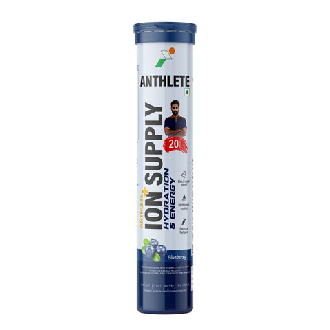 Anthlete Ion+ Electrolyte Tablets | Blueberry Flavor | 20 Effervescent Tablets