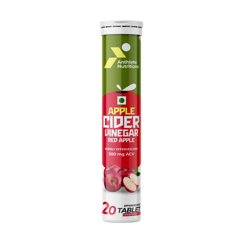 Anthlete Apple Cider Vinegar Effervescent Tablets | Red Apple Flavour | 20 Tablets