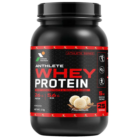 Anthlete Whey Protein Concentrate & Isolate Blend | Belgium Chocolate Flavour | 1 KG