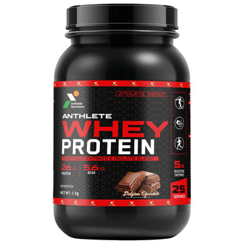 Anthlete Whey Protein Concentrate & Isolate Blend | Belgium Chocolate Flavour | 1 KG