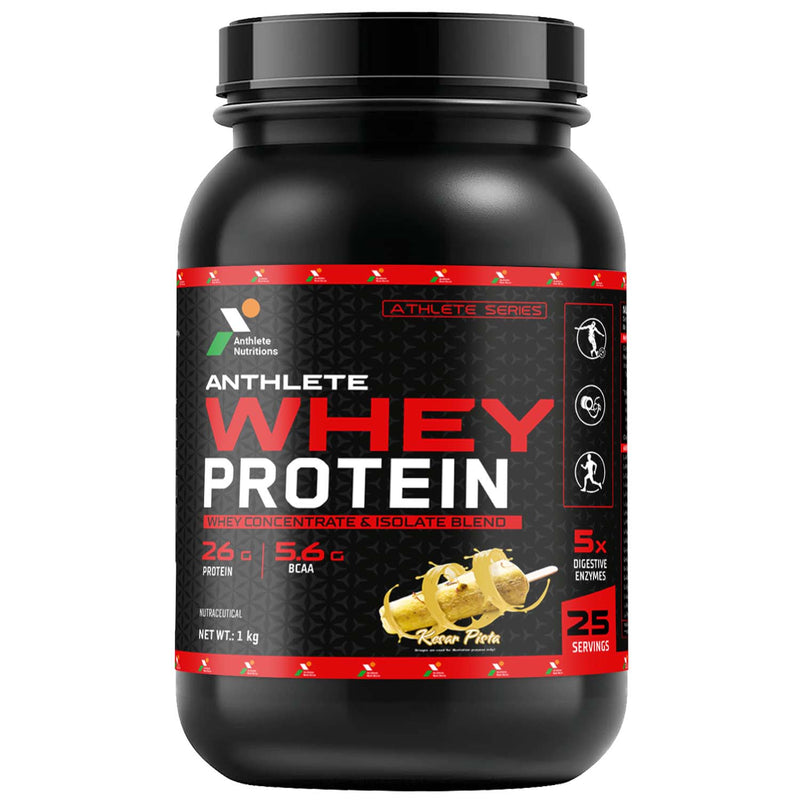 Anthlete Whey Protein Concentrate & Isolate Blend | kesar kulfi Flavour | 1 KG